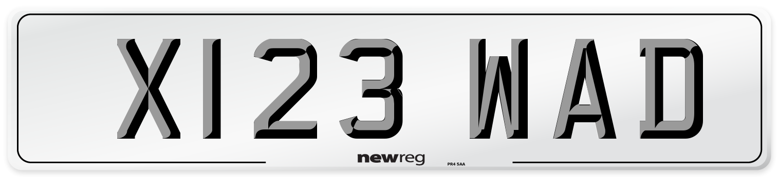 X123 WAD Number Plate from New Reg